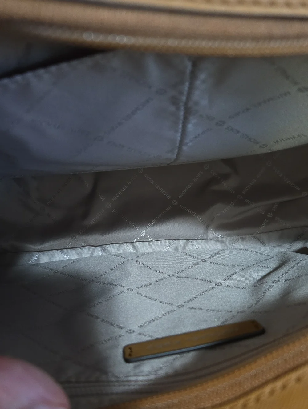 Michael Kors Tan/Beige Signature MK Tote Bag - Picture 10 of 11